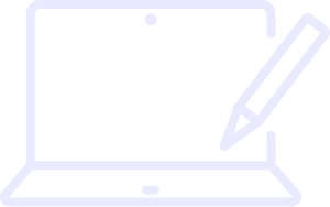 Web Design Icon (outline of a laptop with a pencil) | XanderWitch Design & Development